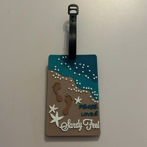 Peace Love & Sandy Feel Luggage Tag AND  ID Address Holder / BRAND NEW